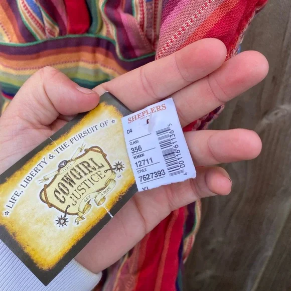 NWT Cowgirl Justice Mercedes Halter Dress Serape Stripes XL - Picture 5 of 8